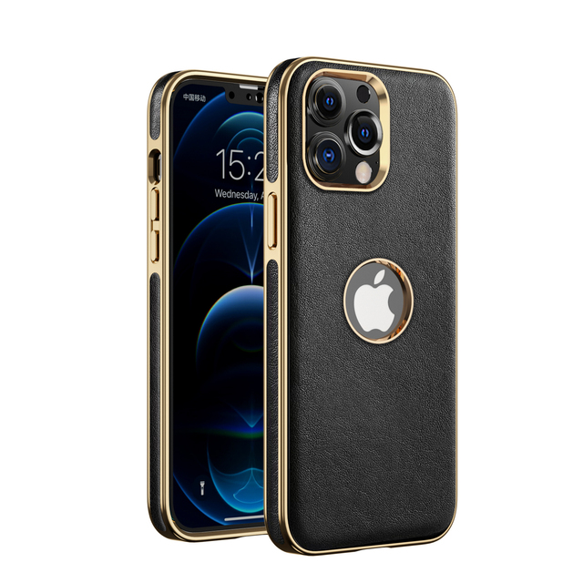 For iPhone 13 Pro Luxury Cover Case With Glossy Electroplating Leather Phone Case for iPhone 13 Pro Max iPhone 14