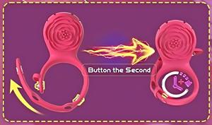 LOVE.New Adult Sex Product Charging <b>Remote</b> <b>Control</b> Rose Massage Lock Semen Ring Male Female Shared Cock <b>Vibrator</b> sex toy - Product Image 4