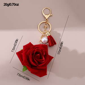 Sac pendentif accessoires Rose fleur breloque porte-clés <span class=keywords><strong>Redl</strong></span> Rose pendentif porte-clés pour femme cadeau - Product Image 6