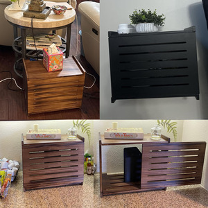 Grande boîte de rangement pour routeur sans fil en bois massif, organisateur de routeur WiFi mural, étagère de rangement pour câbles électriques, boîte de blindage - Product Image 6