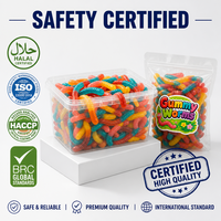 Bonbons Gommeux en Forme de Vers Bicolores à Texture Segmentée, Bonbons Gommeux Moelleux Saveurs de Fruits Assorties, Lot en Gros