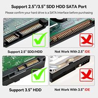 Lector de Disco Duro Interno USB 3.0 a SATA III para SSD de 2.5\"/HDD de 3.5\", Cable Convertidor con Adaptador de Corriente de 12V CC, Compatible con UASP