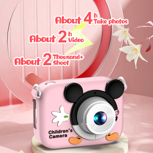 Superventas Mini cámara de dibujos animados divertidos para niños 2,0 pulgadas HD Digital doble lente videojuegos niños Cámara recargable - Product Image 3