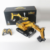 Excavadora de Aleación con Control Remoto DWI, Vehículos de 15 Canales, Camión de Pulverización 2.4G, Juguetes de Excavadora RC para Niños, Juguetes de Camiones de Construcción