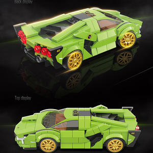 Kỹ Thuật Thể Thao Xe xây dựng khối Bộ mô hình nổi tiếng người lớn đua xe trò chơi mô hình GẠCH XÂY DỰNG chàng trai nhựa mô hình đồ chơi - Product Image 3