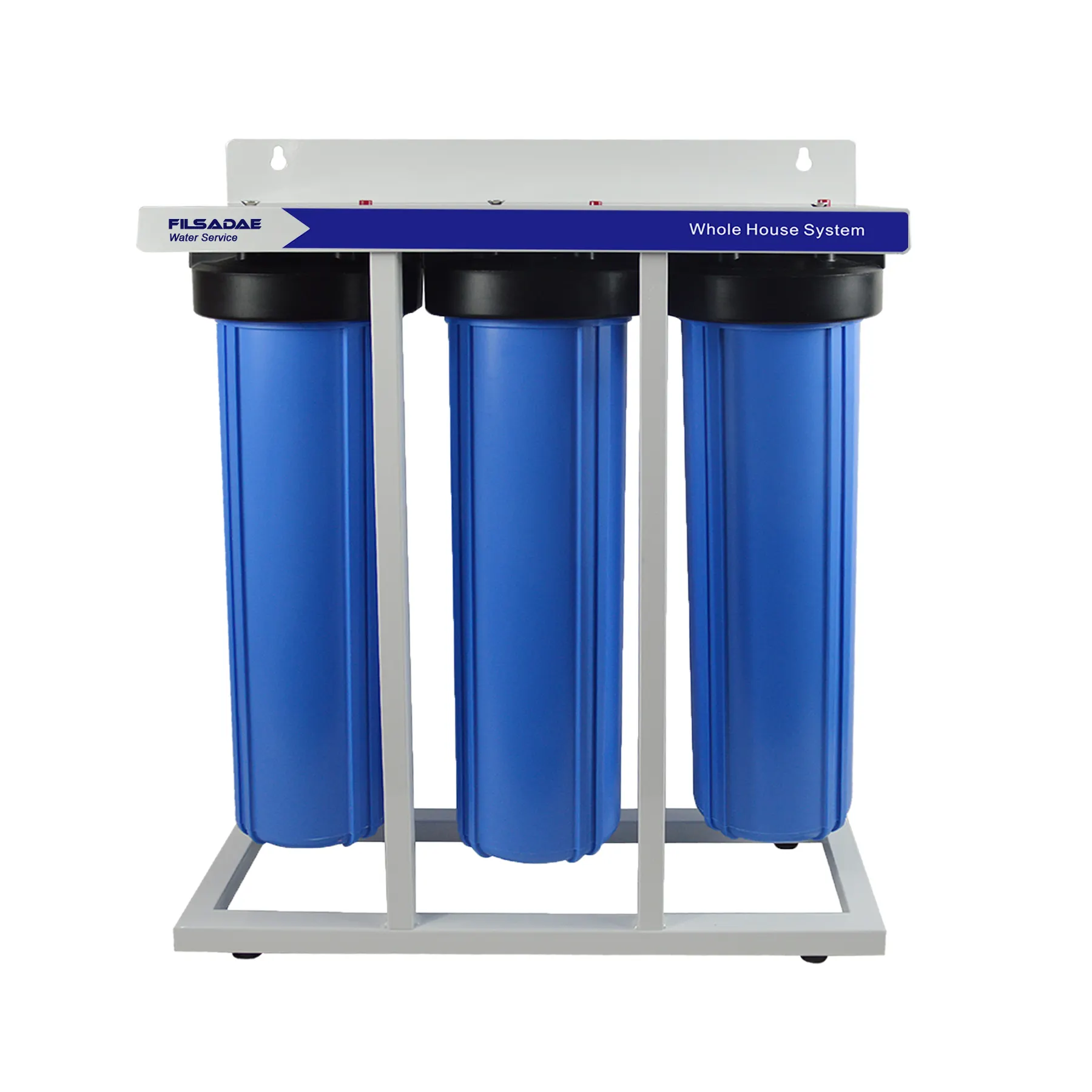 Miniwell — système de Filtration d'eau à 3 étages, Port 1 "avec cadre, comprend 20x4.5", grand GAC de sédiments bleu, filtres en bloc de carbone