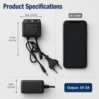 Adaptador de Corriente de 5V 2A CC, Estándar Europeo, Cargador de Pared para Dispositivos Electrónicos Pequeños