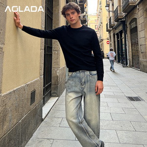 Calças <span class=keywords><strong>Jeans</strong></span> Masculinas Personalizadas de Fábrica Atacado China <span class=keywords><strong>2026</strong></span>: <span class=keywords><strong>Jeans</strong></span> Vintage Lavado de Perna Reta de Alta Qualidade para Uso Casual - Product Image 1