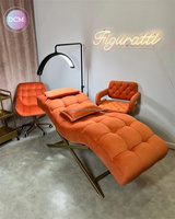Couverture chauffante en velours de luxe chaise d'extension de cils ergonomique table de beauté lit de cils incurvé pour salon