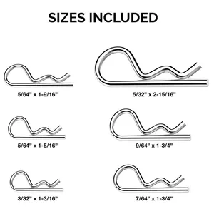 150 piezas Pasadores de Resorte de Acero al Carbono Brillante Sin Recubrimiento, Grapas de Retención Tipo R, Pasadores de Seguridad M2 M2.4 M2.8 M3.5 M4 - Product Image 2
