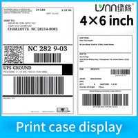 Label Pengiriman Kertas Termal Tahan Air Perekat Sendiri dengan Logo Kustom, Sensitif Panas, Ukuran 4x6 untuk Printer Zebra