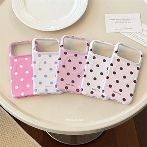 Coque de téléphone INS style coréen, couleur bonbon, à pois, pour iPhone 14 15 16 17 Pro Max, avec dos givré et chargement magnétique sans fil - Product Image 3