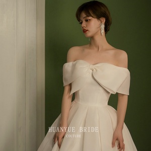 Vestido de Novia de Cristal, Simple, Dulce, de Organza y Satén, de un Solo Hombro, 100% Algodón, Antiestático, Estilizador, Largo hasta el Suelo, para Quien lo Ponga - Product Image 2