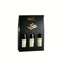 Luxuriöse Wein-Tragetasche mit individuellem Logo-Design, ausgestanztem Griff und Fenster – Verpackung aus recyceltem Karton für Geschenke, OEM-Großhandel