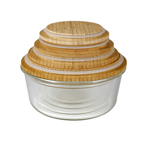 มัลติฟังก์ชั่ไม้ไผ่ภาชนะเก็บอาหารขายส่ง housewares Bento กล่องแก้ว Made in China - Product Image 6