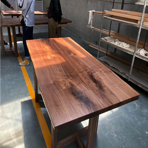Mobili <span class=keywords><strong>per</strong></span> la Casa e Ristorante <span class=keywords><strong>Tavolo</strong></span> <span class=keywords><strong>da</strong></span> Pranzo in Legno con Lastra di Noce e Bordo Naturale - Product Image 4
