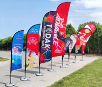 Banderas Publicitarias Personalizadas con Forma de Lágrima para Frutas y Verduras, Duraderas para Exteriores, para Exhibición y Promoción en Tiendas Minoristas