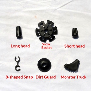 Accesorios para bastones de senderismo: Protector de punta para barro, protector de nieve, hebilla en forma de 8, punta de acero de tungsteno, funda de goma antideslizante - Product Image 2