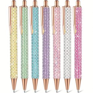 Bolígrafo de Metal con Punta de Bola de 1.0 mm, Tinta Negra, con Diseño de Corazón y Perlas de Diamantes Multicolores, Ideal para Regalo, Publicidad y Estudiantes - Product Image 1
