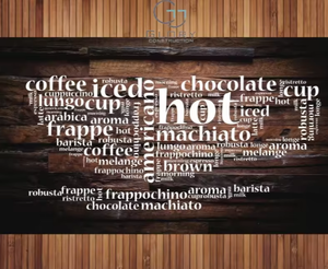 Tazza di caffè parete murale lettere <span class=keywords><strong>inglesi</strong></span> in legno grata sfondo carta da parati per caffè - Product Image 4