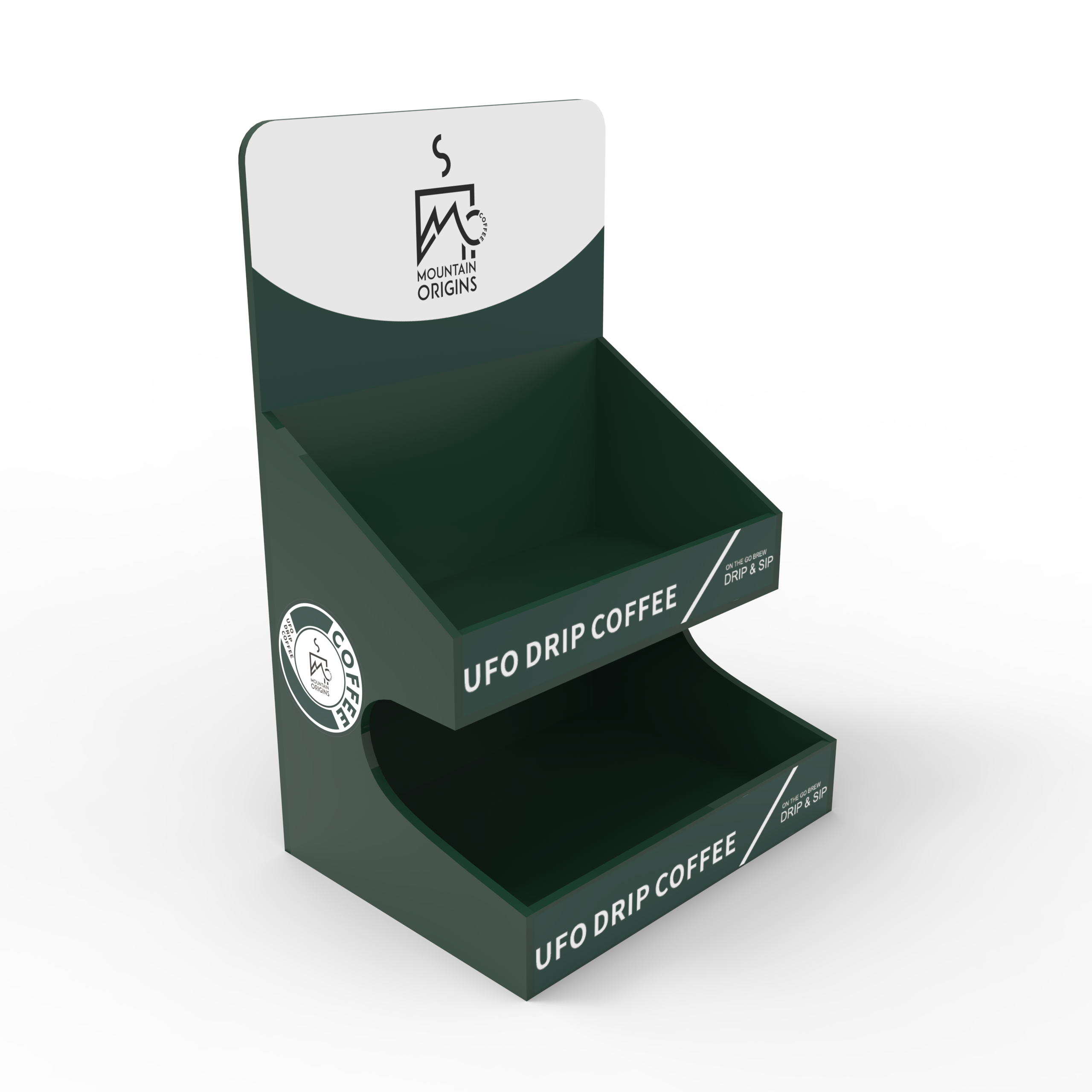 Apache Customized PVC Foam Board Modern Floor Standing Coffee Liquid Chocolate Display Rack for Supermarket Counters — view 4