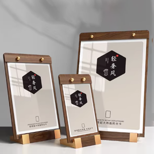 Custom <strong>Acrylic</strong> Wooden <strong>Stand</strong> Double-sided <strong>Display</strong> <strong>Stand</strong> <strong>Display</strong> Rack <strong>Acrylic</strong> Solid Wood Base Holder Advertising Card Table Decor - Product Image 5