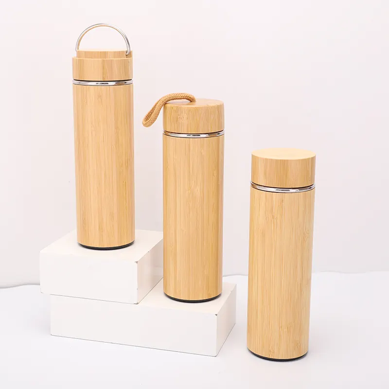 New Arrival Different Capacity Stainless Steel Straight Cup Bamboo Thermos