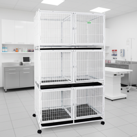 Vente en gros d'usine, cage d'élevage en métal à plusieurs étages, cage pour chien en acier à tubes carrés, cage pour chat, grand espace
