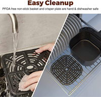 Friteuse à air numérique électrique de grande capacité, nouvelle conception, chauffage rapide, forme carrée, grande capacité, 9L 8L