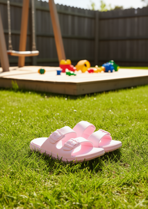 Sandali EVA a Doppia Fascia Taglia 22 Unisex Comodi Scarpe Estive per Bambini Colore Unico Chiusura con Fibbia - Product Image 2