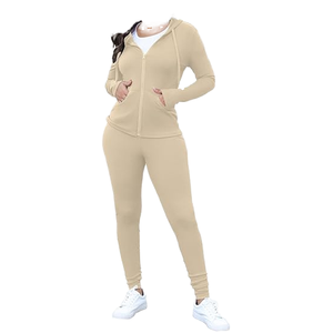 Survêtement d'hiver pour filles de haute qualité, imprimé, extensible, à manches longues, à capuche, respirant, léger, 100% coton, vêtements de sport - Product Image 2