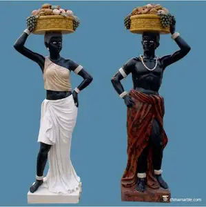 Afrikaanse Beeldje Sculptuur/Afrikaanse Vrouw Standbeeld/Marmer Dame Standbeeld