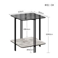 Salon moderne minimaliste Table basse carrée en verre trempé créatif Table d'angle Petite armoire de buffet minimaliste
