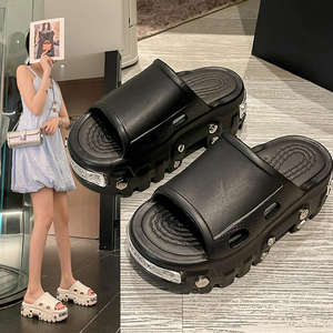 2024 Paris tasarlanmış lüks kadın kaymak sandalet hava yastıklı çabuk kuruyan yükseklik artan Platform takozlar kaymaz ayakkabı - Product Image 5