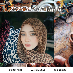 Hiyab de Rayón Modal Transpirable de Alta Calidad 2025, Estampado Animal de Serpiente y Leopardo, Velo con Estampado Digital para Mujeres Musulmanas - Product Image 2
