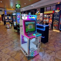 Nouvelle machine de jeu commerciale Lucky Turntable pour enfants, avec jeu de pinces à poupées en métal, porte-clés et pinces à motif vache, en anglais