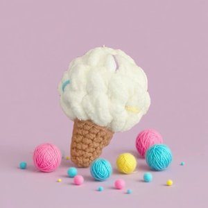 Haak Pop Materiaal Kit Voor Ijs-Vormige Sleutelhanger Materialen En Levert Schattige Dieren Handgemaakte Kit Breien Ambachtelijke Kit - Product Image 3