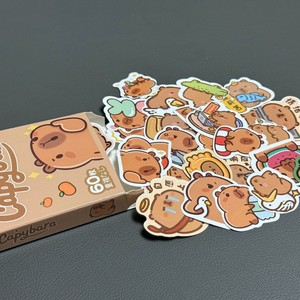 Cute Stickers Cartoon Capybara PVC Stickers Waterproof Animal DIY Home Decora Phone Cases Water Bottles Laptop Custom Stickers