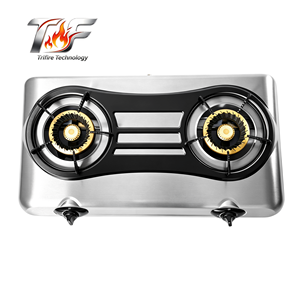Fornello a <span class=keywords><strong>Gas</strong></span> da Tavolo Trifire, Nuovo Design in Acciaio Inox a Doppia Fiamma con Accensione Automatica, Molto Richiesto in Medio Oriente - Product Image 1