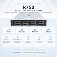 Server Rak R750 R750xs R740xd2 R730xd 2U Prosesor Ganda DDR4 NVMe SAS Hot Swap Virtualisasi Database