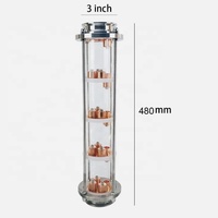 Aohoy Plaque à bulles de distillation en acier inoxydable 304 et cuivre, avec verre de visualisation, pour colonnes de reflux et alambics, 2, 3, 4 pouces