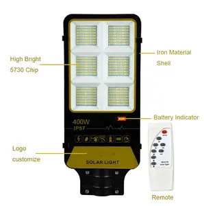 2021newest design saperated 40w panel 40Ah battery led solar street lamp 400w