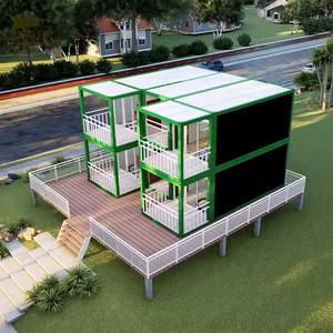 JHCE1 플랫 팩 컨테이너 하우스 4베드룸 선룸 유리 하우스 야외 조명 사무실 건물 아파트 호텔 빌라 샌드위치 스틸 - Product Image 6