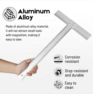 Escuadra en T de aluminio de 40 cm x 60 cm para carpintería, 90 grados. Regla de Ángulo Recto con Grabado Láser, Escala Clara, Uso en Múltiples Escenarios - Product Image 4