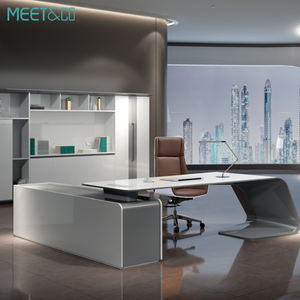 आधुनिक लक्जरी mfc बोर्ड कार्यकारी बॉस ऑफिस डेस्क हाई-एंड होम फर्नीचर एल-आकार की टेबल फैक्ट्री डिजाइन के साथ - Product Image 6