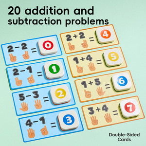 Jouet éducatif Montessori pour apprendre à compter sur les doigts, puzzle d'apprentissage précoce, aides pédagogiques pour enfants de 3 à 6 ans, unisexe, maternelle, mathématiques, tout-petits - Product Image 3