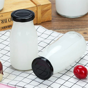 Bouteilles de lait en verre <span class=keywords><strong>moins</strong></span> chères de 200 ml, 250 ml, 500 ml, 1000 ml, bouteilles de boissons, bouteilles de jus, bouteilles transparentes en gros - Product Image 2