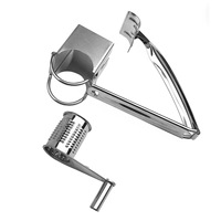 Parutan Keju Putar Stainless Steel Multifungsi 3-in-1 dengan Mata Parut yang Dapat Diganti, Desain Ramah Lingkungan untuk Penggunaan Rumah Tangga