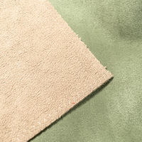 Günstiger Weicher Wildleder-Polsterstoff Wasserdichter Velours-Strickstoff Heimtextilien Auto-Bezugsstoff Selbstklebender Kunstleder 100% Polyester Natürlich