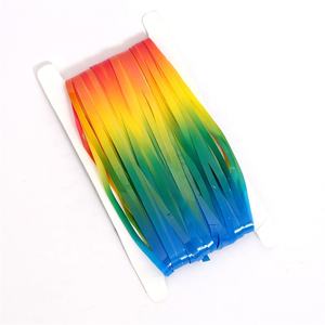 マカロンレインボーカーテン結婚式の背景壁ロマンチックなカラフルなストライプタッセル子供の誕生日パーティーの装飾レインボー - Product Image 2